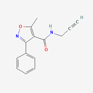 molecular formula C14H12N2O2 B2938394 5-methyl-3-phenyl-N-(prop-2-yn-1-yl)-1,2-oxazole-4-carboxamide CAS No. 923804-34-6