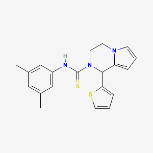 molecular formula C20H21N3S2 B2938396 N-(3,5-DIMETHYLPHENYL)-1-(THIOPHEN-2-YL)-1H,2H,3H,4H-PYRROLO[1,2-A]PYRAZINE-2-CARBOTHIOAMIDE CAS No. 393832-01-4
