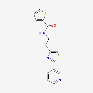 molecular formula C15H13N3OS2 B2938401 N-{2-[2-(pyridin-3-yl)-1,3-thiazol-4-yl]ethyl}thiophene-2-carboxamide CAS No. 863513-31-9