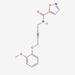 molecular formula C15H14N2O4 B2938405 N-(4-(2-methoxyphenoxy)but-2-yn-1-yl)isoxazole-5-carboxamide CAS No. 1428349-63-6