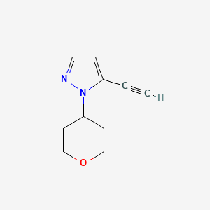 molecular formula C10H12N2O B2938409 5-Ethynyl-1-(oxan-4-yl)pyrazole CAS No. 2490401-48-2