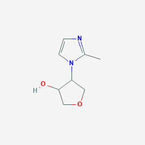 molecular formula C8H12N2O2 B2938413 4-(2-methyl-1H-imidazol-1-yl)oxolan-3-ol CAS No. 1864647-54-0
