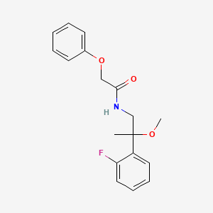 molecular formula C18H20FNO3 B2938426 N-[2-(2-Fluorophenyl)-2-methoxypropyl]-2-phenoxyacetamide CAS No. 1797160-15-6