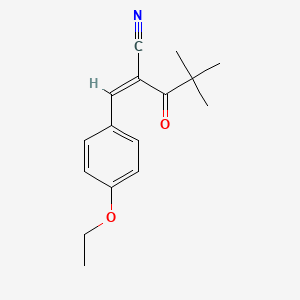 molecular formula C16H19NO2 B2938431 (2Z)-2-[(4-ethoxyphenyl)methylidene]-4,4-dimethyl-3-oxopentanenitrile CAS No. 391649-99-3