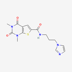 N-(3-(1H-imidazol-1-yl)propyl)-1,3-dimethyl-2,4-dioxo-1,2,3,4-tetrahydrothieno[2,3-d]pyrimidine-6-carboxamide