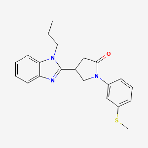 1-[3-(methylsulfanyl)phenyl]-4-(1-propyl-1H-1,3-benzodiazol-2-yl)pyrrolidin-2-one