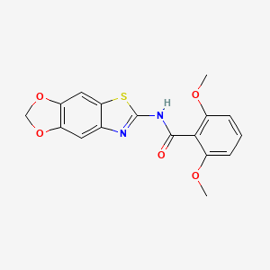 molecular formula C17H14N2O5S B2938449 N-{4,6-dioxa-10-thia-12-azatricyclo[7.3.0.0^{3,7}]dodeca-1(9),2,7,11-tetraen-11-yl}-2,6-dimethoxybenzamide CAS No. 892851-96-6