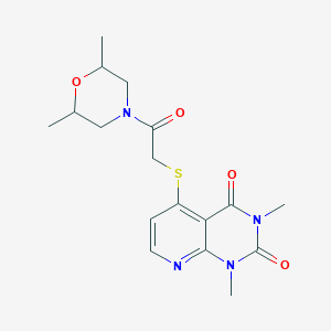 5-((2-(2,6-dimethylmorpholino)-2-oxoethyl)thio)-1,3-dimethylpyrido[2,3-d]pyrimidine-2,4(1H,3H)-dione