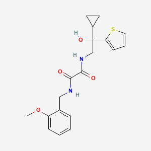 molecular formula C19H22N2O4S B2938453 N-[2-cyclopropyl-2-hydroxy-2-(thiophen-2-yl)ethyl]-N'-[(2-methoxyphenyl)methyl]ethanediamide CAS No. 1705474-90-3