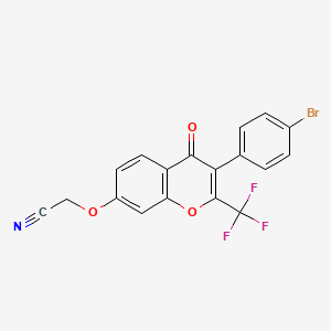 2-[3-(4-Bromophenyl)-4-oxo-2-(trifluoromethyl)chromen-7-yl]oxyacetonitrile