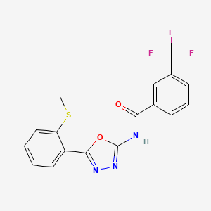 N-[5-(2-methylsulfanylphenyl)-1,3,4-oxadiazol-2-yl]-3-(trifluoromethyl)benzamide