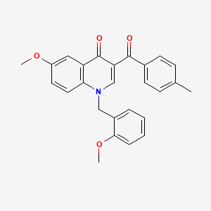 6-methoxy-1-(2-methoxybenzyl)-3-(4-methylbenzoyl)quinolin-4(1H)-one