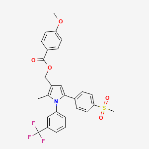 {2-methyl-5-[4-(methylsulfonyl)phenyl]-1-[3-(trifluoromethyl)phenyl]-1H-pyrrol-3-yl}methyl 4-methoxybenzenecarboxylate