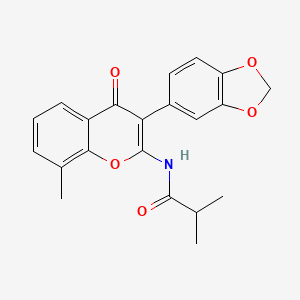 N-[3-(1,3-benzodioxol-5-yl)-8-methyl-4-oxochromen-2-yl]-2-methylpropanamide