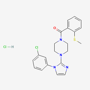 (4-(1-(3-chlorophenyl)-1H-imidazol-2-yl)piperazin-1-yl)(2-(methylthio)phenyl)methanone hydrochloride