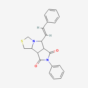 10-phenyl-7-[(E)-2-phenylethenyl]-4-thia-6,10-diazatricyclo[6.3.0.0^{2,6}]undecane-9,11-dione