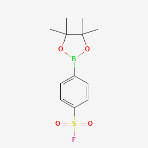 molecular formula C12H16BFO4S B2938535 4-(Tetramethyl-1,3,2-dioxaborolan-2-yl)benzene-1-sulfonyl fluoride CAS No. 1337505-77-7