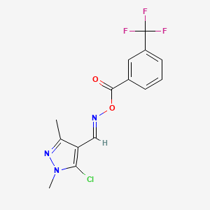 (E)-[(5-chloro-1,3-dimethyl-1H-pyrazol-4-yl)methylidene]amino 3-(trifluoromethyl)benzoate