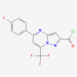 5-(4-Fluorophenyl)-7-(trifluoromethyl)pyrazolo[1,5-a]pyrimidine-2-carbonyl chloride