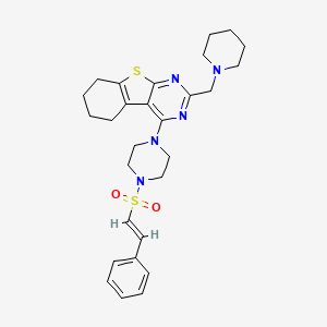4-[4-[(E)-2-phenylethenyl]sulfonylpiperazin-1-yl]-2-(piperidin-1-ylmethyl)-5,6,7,8-tetrahydro-[1]benzothiolo[2,3-d]pyrimidine
