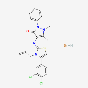 (Z)-4-((3-allyl-4-(3,4-dichlorophenyl)thiazol-2(3H)-ylidene)amino)-1,5-dimethyl-2-phenyl-1H-pyrazol-3(2H)-one hydrobromide