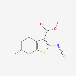 molecular formula C12H13NO2S2 B2938642 Methyl 2-isothiocyanato-6-methyl-4,5,6,7-tetrahydro-1-benzothiophene-3-carboxylate CAS No. 588713-28-4