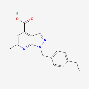 1-[(4-ethylphenyl)methyl]-6-methyl-1H-pyrazolo[3,4-b]pyridine-4-carboxylic acid