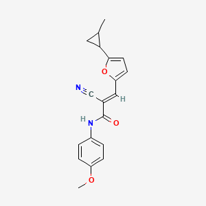 (E)-2-cyano-N-(4-methoxyphenyl)-3-[5-(2-methylcyclopropyl)furan-2-yl]prop-2-enamide