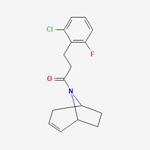 B2938658 1-((1R,5S)-8-azabicyclo[3.2.1]oct-2-en-8-yl)-3-(2-chloro-6-fluorophenyl)propan-1-one CAS No. 1797875-03-6