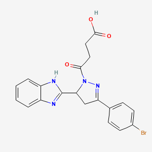 4-(5-(1H-benzo[d]imidazol-2-yl)-3-(4-bromophenyl)-4,5-dihydro-1H-pyrazol-1-yl)-4-oxobutanoic acid