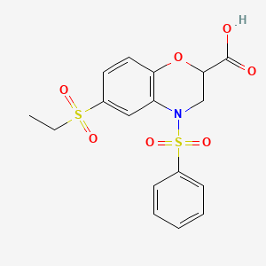 6-(ethylsulfonyl)-4-(phenylsulfonyl)-3,4-dihydro-2H-1,4-benzoxazine-2-carboxylic acid