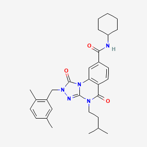N-cyclohexyl-2-(2,5-dimethylbenzyl)-4-(3-methylbutyl)-1,5-dioxo-1,2,4,5-tetrahydro[1,2,4]triazolo[4,3-a]quinazoline-8-carboxamide