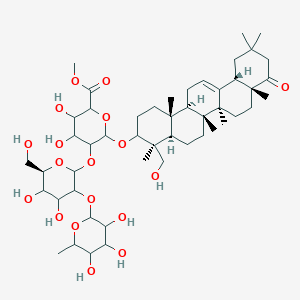 Methyl 6-[[(4S,4aR,6aR,6bS,8aR,12aS,14aR,14bR)-4-(hydroxymethyl)-4,6a,6b,8a,11,11,14b-heptamethyl-9-oxo-2,3,4a,5,6,7,8,10,12,12a,14,14a-dodecahydro-1H-picen-3-yl]oxy]-5-[(6R)-4,5-dihydroxy-6-(hydroxymethyl)-3-(3,4,5-trihydroxy-6-methyloxan-2-yl)oxyoxan-2-yl]oxy-3,4-dihydroxyoxane-2-carboxylate