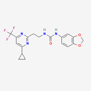1-(Benzo[d][1,3]dioxol-5-yl)-3-(2-(4-cyclopropyl-6-(trifluoromethyl)pyrimidin-2-yl)ethyl)urea