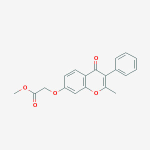 molecular formula C19H16O5 B2938683 methyl 2-[(2-methyl-4-oxo-3-phenyl-4H-chromen-7-yl)oxy]acetate CAS No. 618389-58-5
