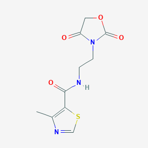 molecular formula C10H11N3O4S B2938691 N-[2-(2,4-dioxo-1,3-oxazolidin-3-yl)ethyl]-4-methyl-1,3-thiazole-5-carboxamide CAS No. 2034339-21-2