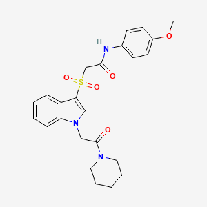 N-(4-methoxyphenyl)-2-((1-(2-oxo-2-(piperidin-1-yl)ethyl)-1H-indol-3-yl)sulfonyl)acetamide