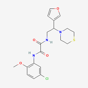 molecular formula C19H22ClN3O4S B2938695 N-(5-chloro-2-methoxyphenyl)-N'-[2-(furan-3-yl)-2-(thiomorpholin-4-yl)ethyl]ethanediamide CAS No. 2034398-24-6
