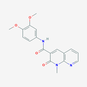 molecular formula C18H17N3O4 B2938697 N-(3,4-dimethoxyphenyl)-1-methyl-2-oxo-1,2-dihydro-1,8-naphthyridine-3-carboxamide CAS No. 899983-98-3