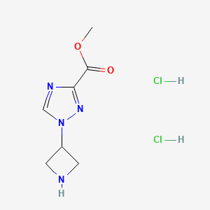 molecular formula C7H12Cl2N4O2 B2938718 methyl1-(azetidin-3-yl)-1H-1,2,4-triazole-3-carboxylatedihydrochloride CAS No. 2490404-62-9
