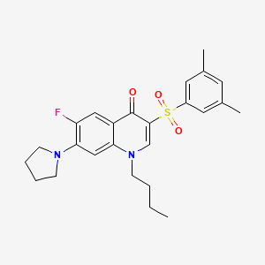 molecular formula C25H29FN2O3S B2938719 1-butyl-3-((3,5-dimethylphenyl)sulfonyl)-6-fluoro-7-(pyrrolidin-1-yl)quinolin-4(1H)-one CAS No. 931739-79-6