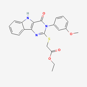 ethyl 2-[[3-(3-methoxyphenyl)-4-oxo-5H-pyrimido[5,4-b]indol-2-yl]sulfanyl]acetate