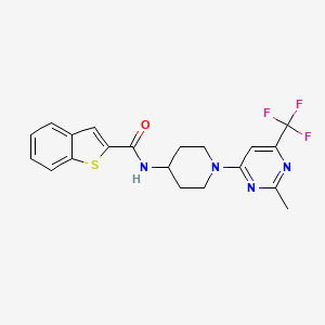 molecular formula C20H19F3N4OS B2938732 N-(1-(2-methyl-6-(trifluoromethyl)pyrimidin-4-yl)piperidin-4-yl)benzo[b]thiophene-2-carboxamide CAS No. 2034259-96-4