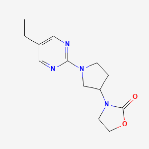 molecular formula C13H18N4O2 B2938735 3-[1-(5-Ethylpyrimidin-2-yl)pyrrolidin-3-yl]-1,3-oxazolidin-2-one CAS No. 2380146-12-1