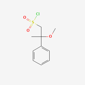 molecular formula C10H13ClO3S B2938739 2-Methoxy-2-phenylpropane-1-sulfonyl chloride CAS No. 1784362-72-6