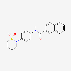 molecular formula C21H20N2O3S B2938740 N-[4-(1,1-dioxothiazinan-2-yl)phenyl]naphthalene-2-carboxamide CAS No. 941894-26-4