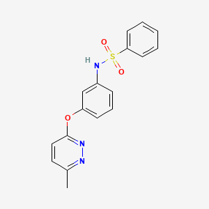 molecular formula C17H15N3O3S B2938755 N-(3-((6-methylpyridazin-3-yl)oxy)phenyl)benzenesulfonamide CAS No. 1203021-06-0