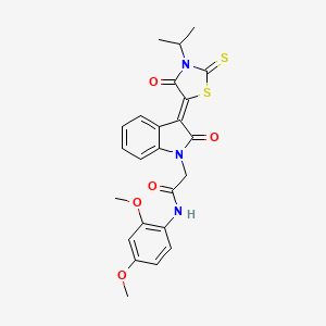 N-(2,4-Dimethoxyphenyl)-2-[(3Z)-3-(3-isopropyl-4-oxo-2-thioxo-1,3-thiazolidin-5-ylidene)-2-oxo-2,3-dihydro-1H-indol-1-YL]acetamide