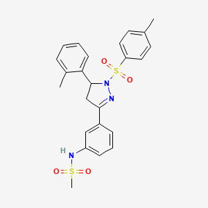 B2938759 N-(3-(5-(o-tolyl)-1-tosyl-4,5-dihydro-1H-pyrazol-3-yl)phenyl)methanesulfonamide CAS No. 851782-49-5