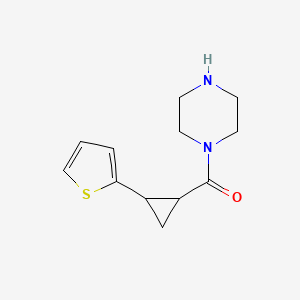 molecular formula C12H16N2OS B2938766 1-[2-(Thiophen-2-yl)cyclopropanecarbonyl]piperazine CAS No. 1204298-14-5